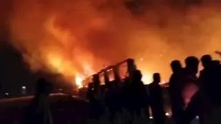 حريق مزرعة مواشي في الفيوم