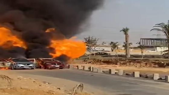 تفحم 9 سيارات في انفجار خط غاز بمدينة 6 أكتوبر