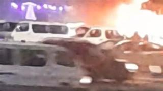 حريق ميكروباص أعلى الطريق الدائري.. والحماية المدنية تتدخل فورًا