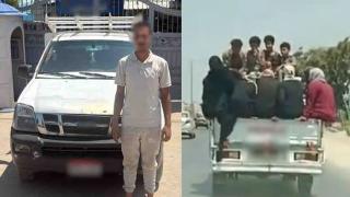 ضبط سائق ربع نقل سمح لعدد من الأشخاص بالجلوس أعلى صندوق السيارة في بلبيس