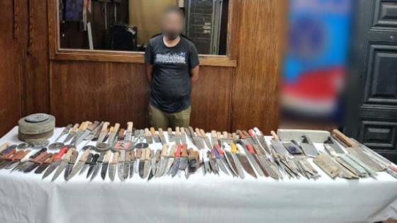 ضبط ورشة لتصنيع الأسلحة البيضاء والإتجار بها بدون ترخيص بالشرابية