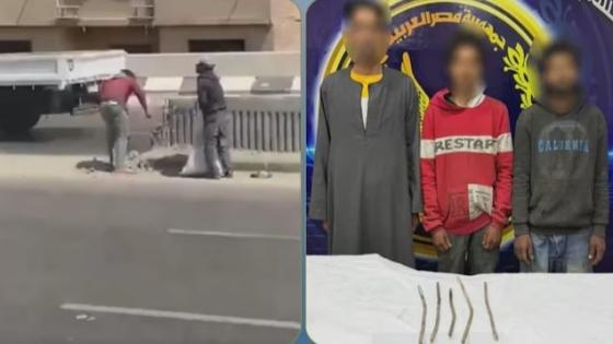 ضبط متهمين بسرقة أسياخ حديد من الحاجز الخرساني بالطريق الدائري في الخصوص