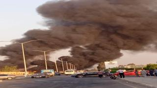 تابع لإحدى الجهات الحكومية.. حريق يلتهم محتويات مخزن بـ أكتوبر