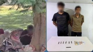 ضبط شخصين ظهرا في فيديو لتعاطي المخدرات داخل حديقة بالحي السابع بأكتوبر