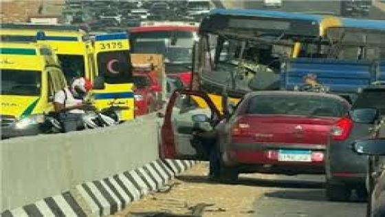 21 مصابًا في حادث تصادم أتوبيس وسيارة ملاكي بالساحل الشمالي