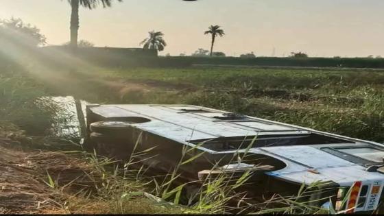 نجاة أطفال الروضة بعد انقلاب أتوبيسهم في ترعة بالمنيا دون إصابات