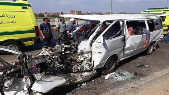 مصرع شخصين وإصابة آخر فى حادث تصادم بالطريق الإقليمي
